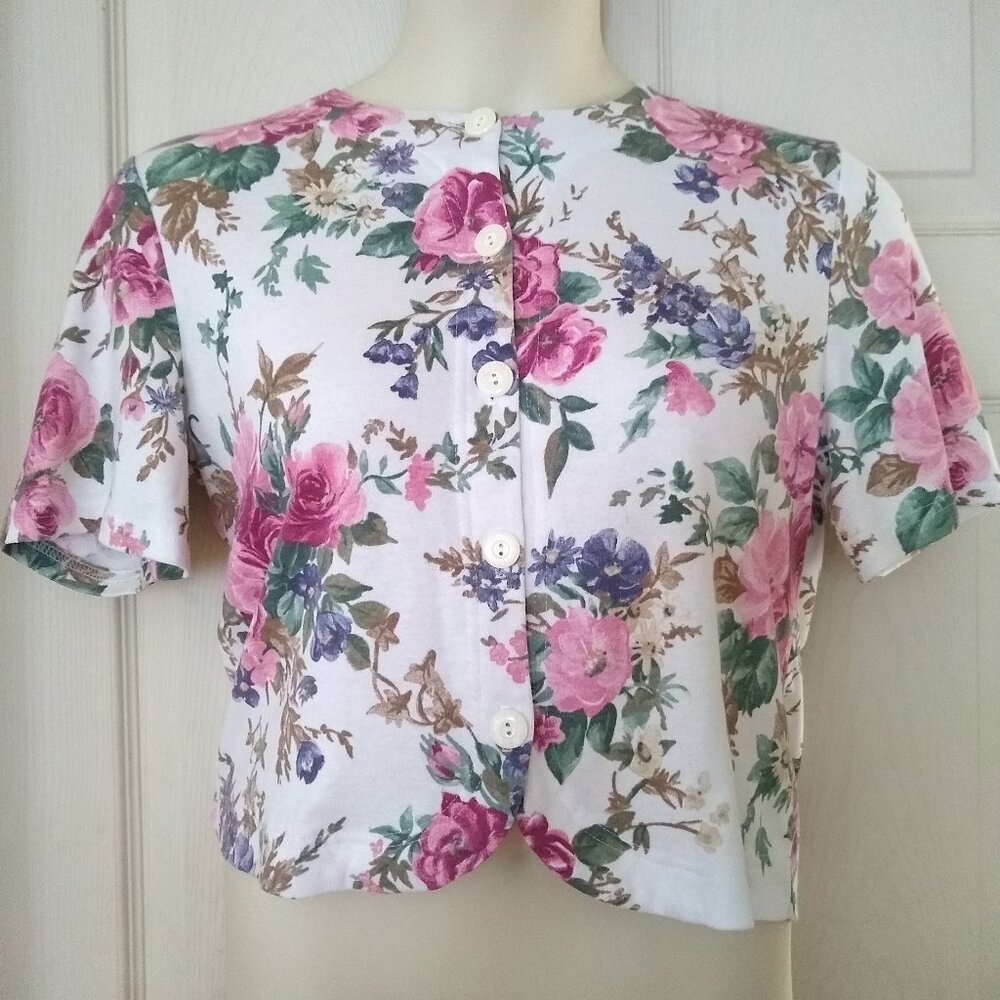 Vintage J.B.T. sport by fritzi blouse floral with buttons Size xxl